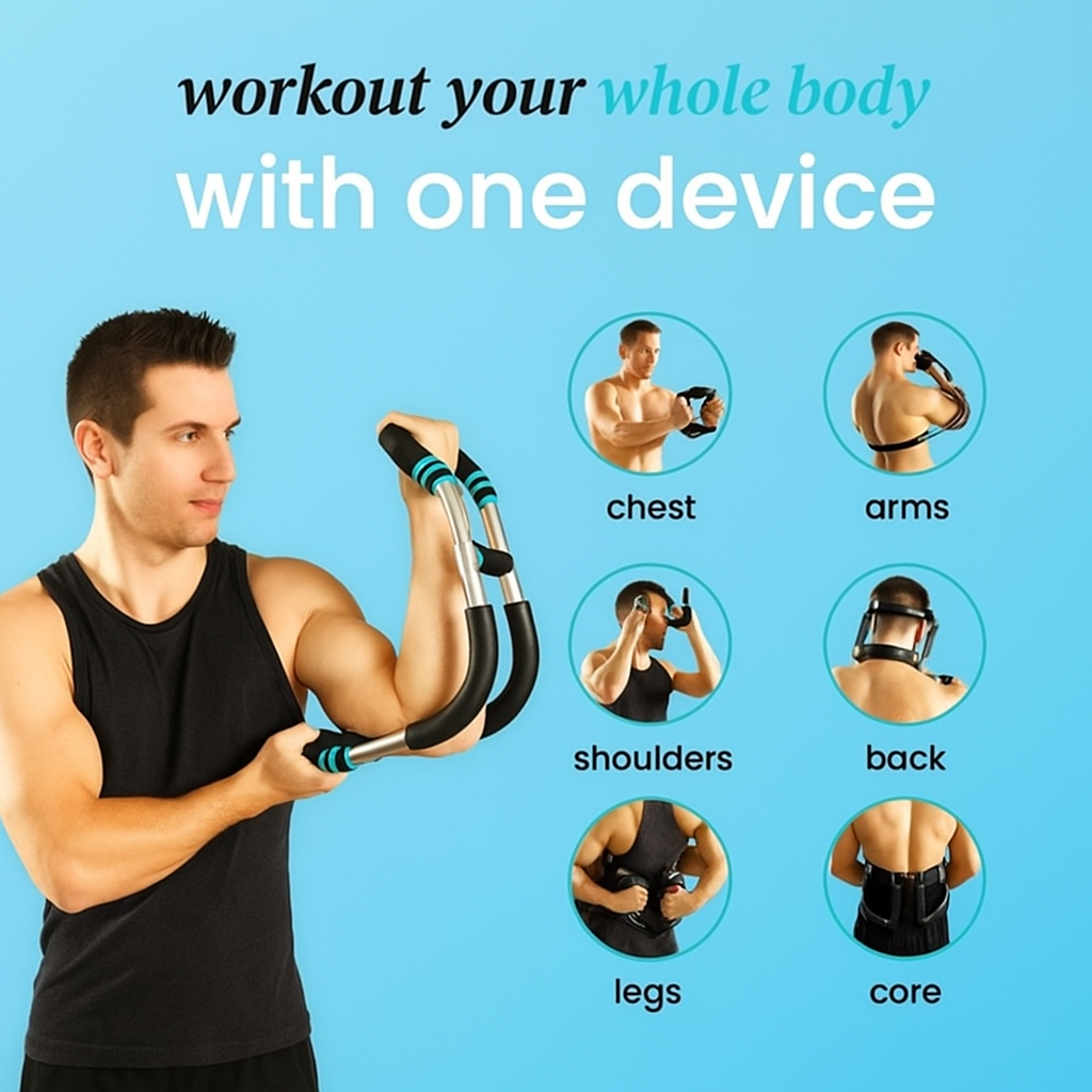 Rivona Gorilla Bar™ – Arm Twister Home Workout Tool for Men | Burn Chest Fat & Build Strength